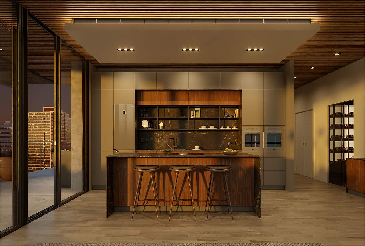 CUISINE OUVERTE SUR LE SALON